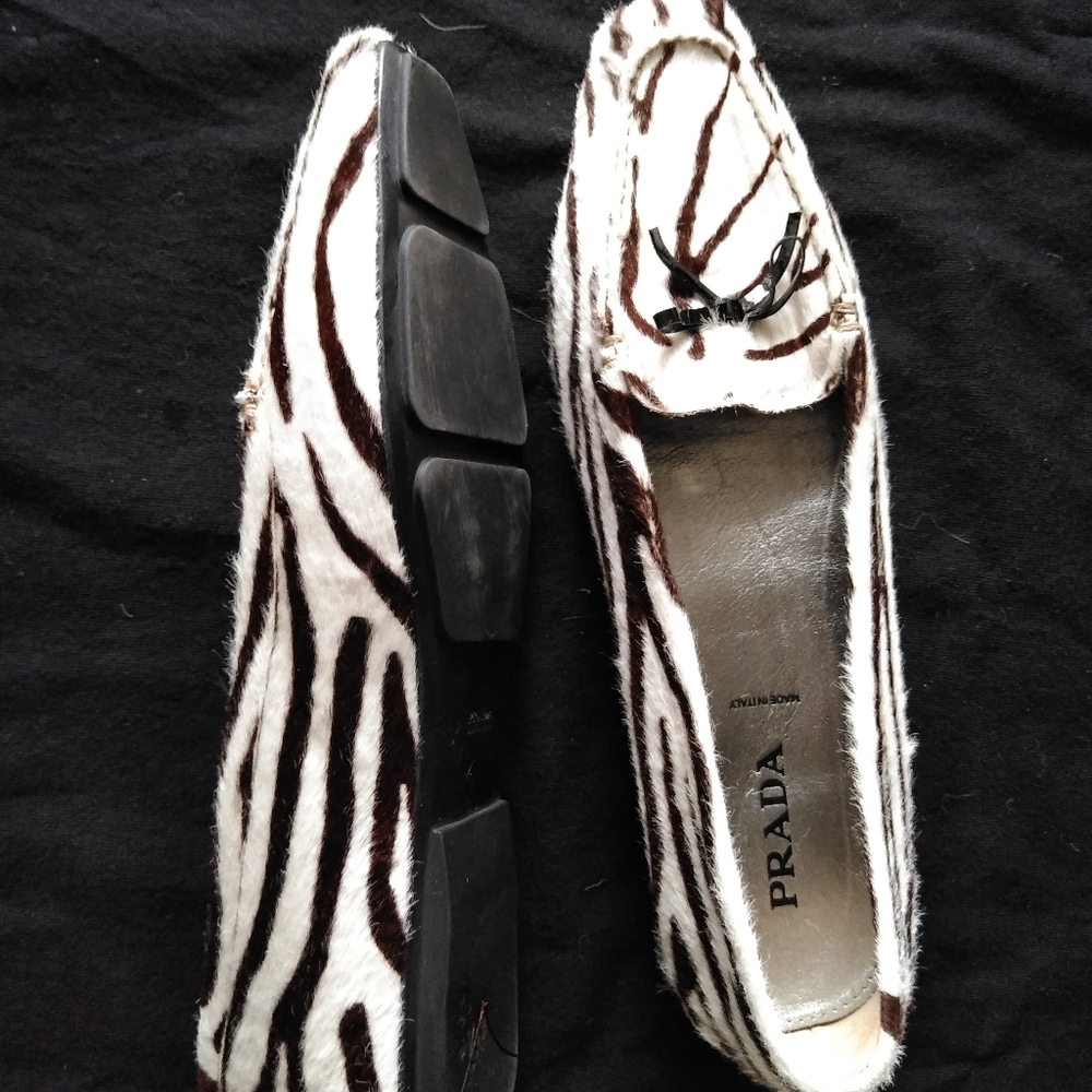 Vintage prada shoes ( size 8.5 US)  39 europe zebra print - Picture 12 of 16
